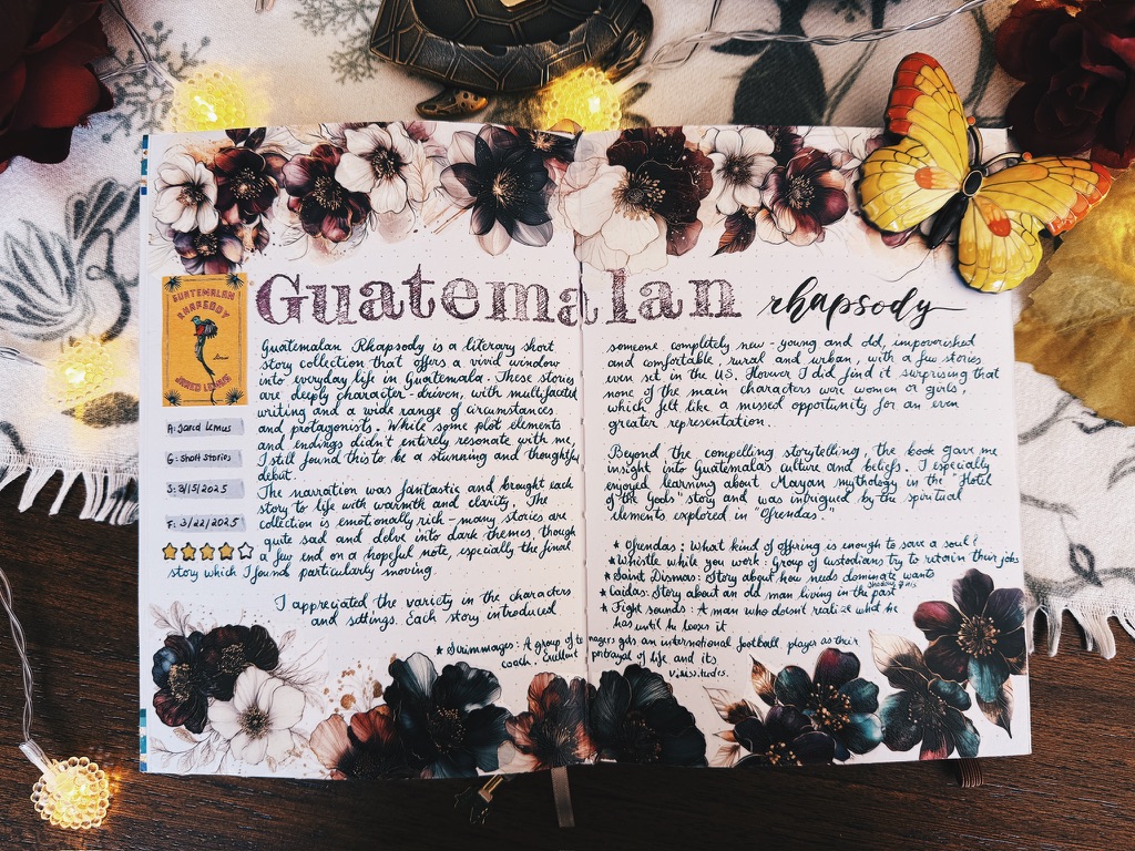 Guatemalan Rhapsody Reading Journal Spread